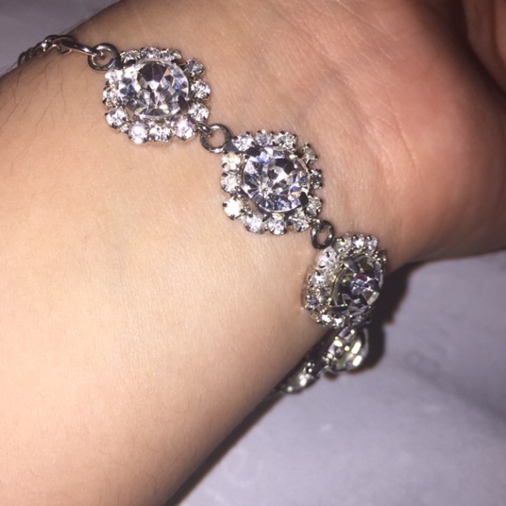 Faux round diamond bracelet